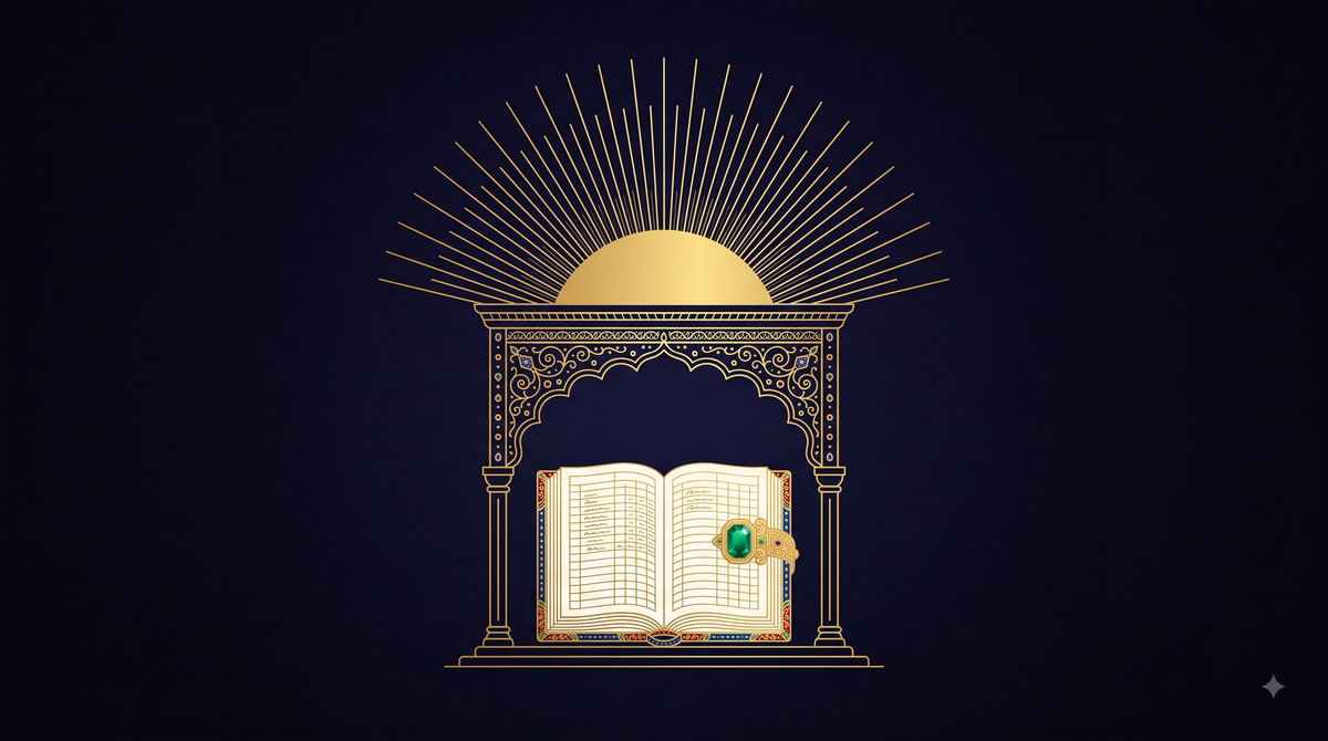 Business Opening muhurat — gold-line illustration